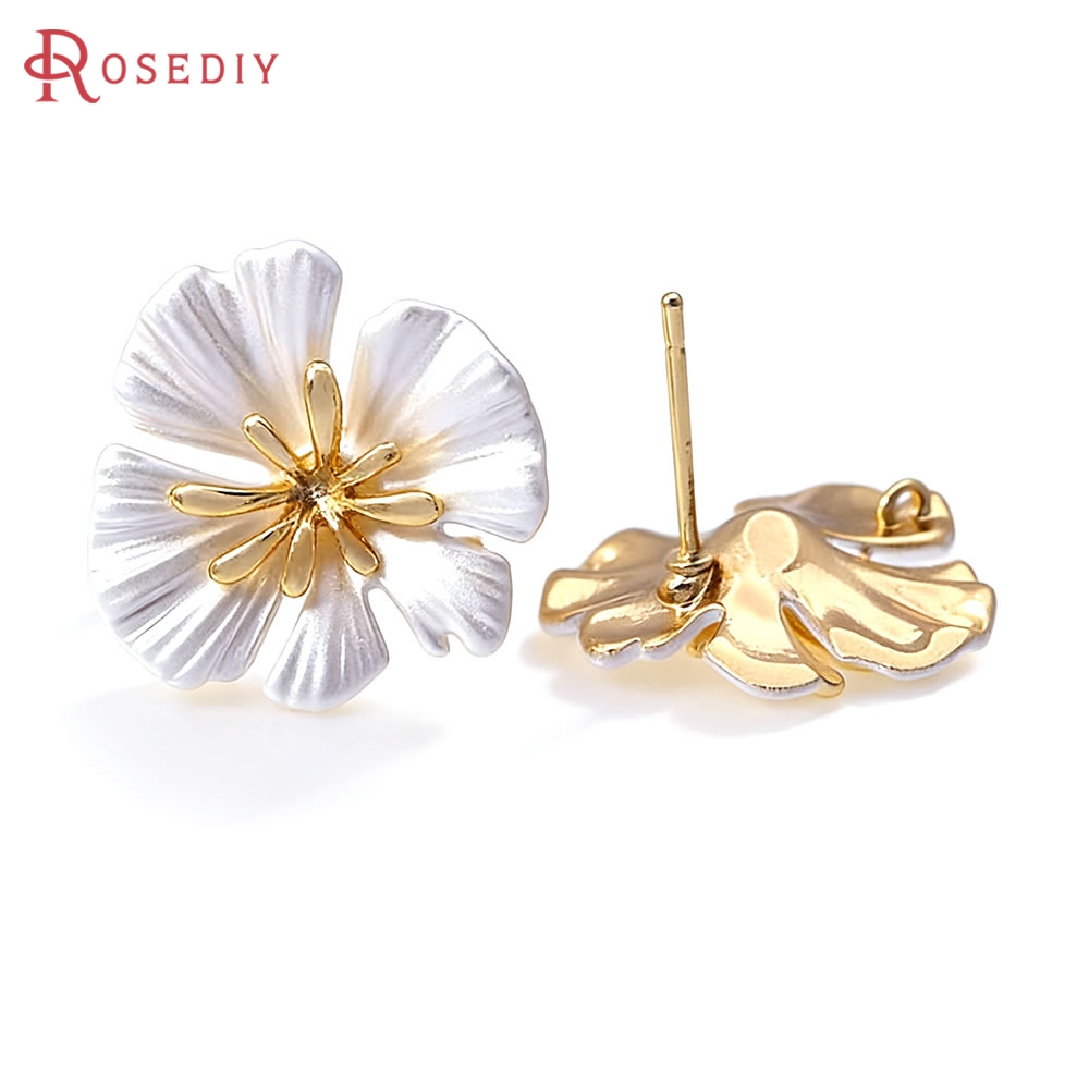 Jewelry Making Metal - Серьги-гвоздики из латуни под 18-каратное золото
