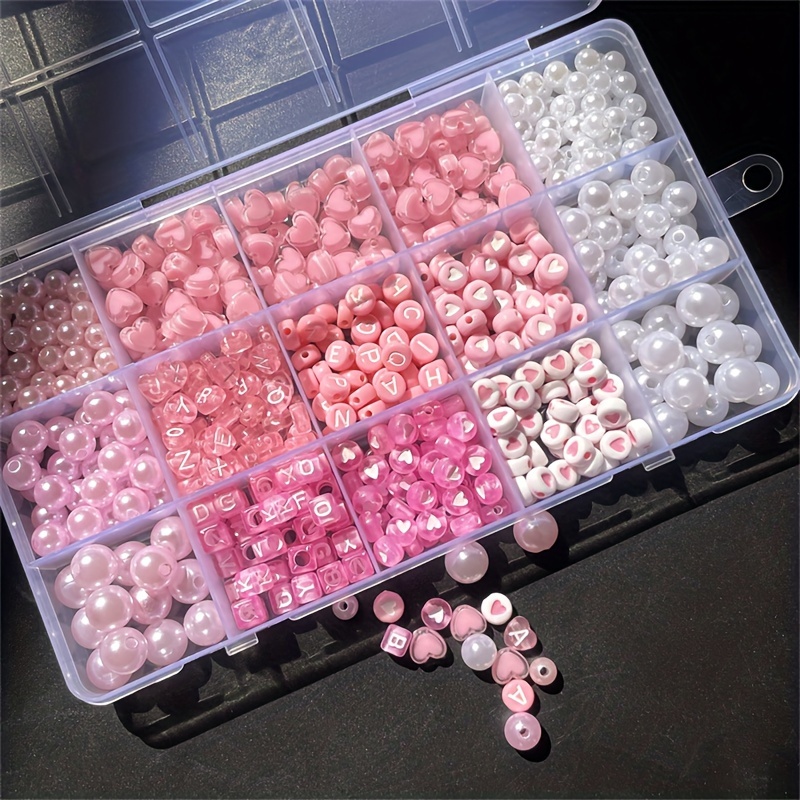 Bead Organizer Tray - Набор из 10 розовых акриловых бусин