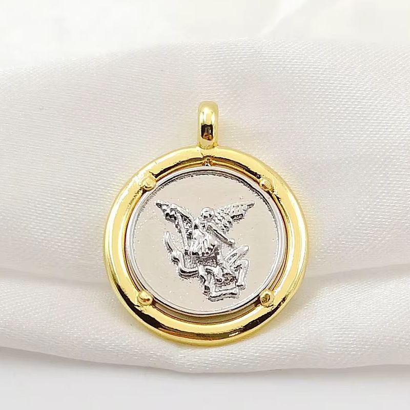 Jewelry Making Michaels - Круглые медные позолоченные подвески Архангела Святого