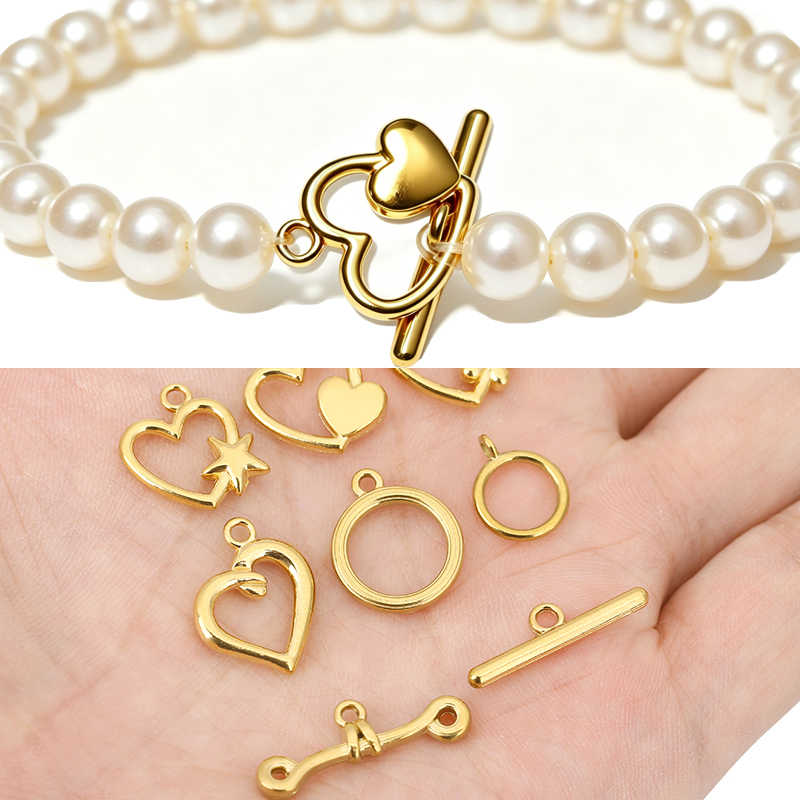 Jewelry Making Brass - 5 комплектов PVD-покрытых нержавеющих застежек-тогглов, не