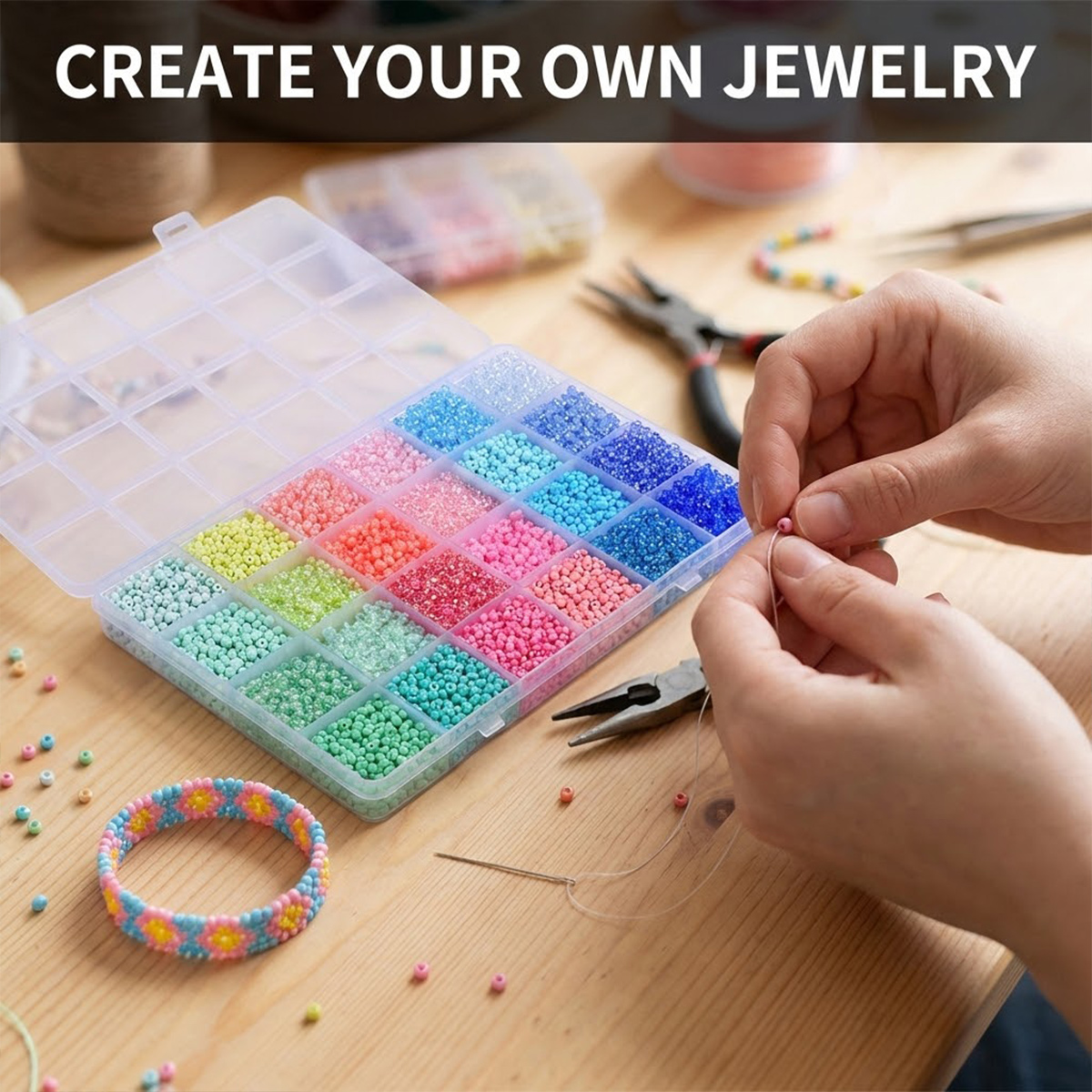 Набор из 5200 стеклянных бисер – обзор и цена Bead Organizer Tray